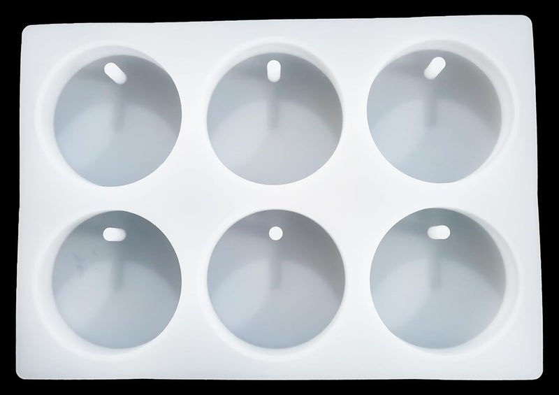 Fuehbur Six-3-inch-Circle with Pillars Car Freshies Mold with Holes - Epoxy Resin - Soap Silicone Mould -【Diameter: 3 inches】, Thickness: 3mm, Weight: 9.17 oz - Image 1